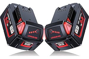LONG FIT 2 Pack: Best Replacement Battery for Milwaukee M18 Battery 6.0Ah