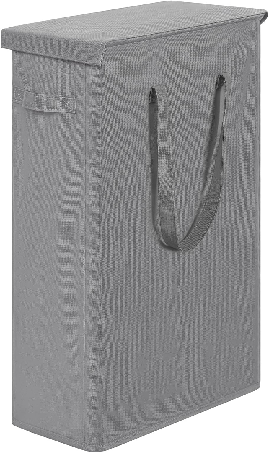 60L Slim Laundry Hamper with Lid Narrow Laundry Basket with Handle Upgrade Foldable Dirty Clothes Hamper Portable Skinny Hamper Organizer Storage Bins (25.6 inches, grey)