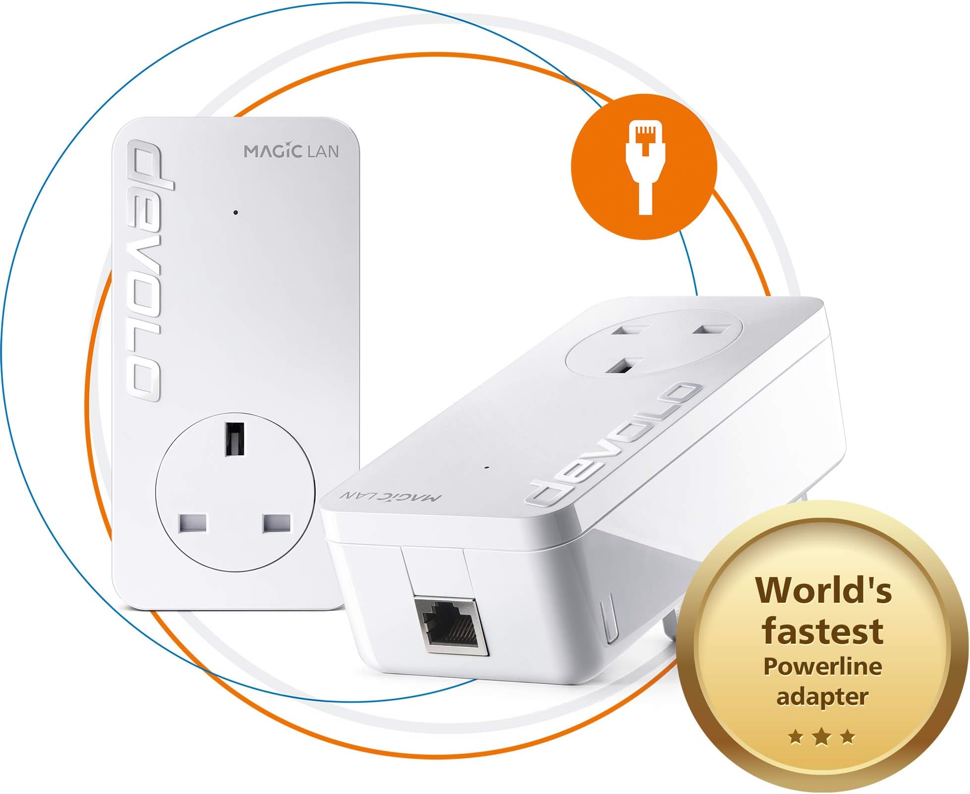 devolo Magic 2-2400 Lan Powerline Starter Kit: Powerline Kit (Up To 2400 Mbps For Your Powerline Home Network, 1x GB Lan Port, Ideal For Online Gaming, 4k/8k Uhd Streaming, Stable Home Working)