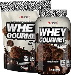 Kit Pote + Refil Whey Protein Gourmet - FN Forbis Nutrition (Chocolate Trufado)