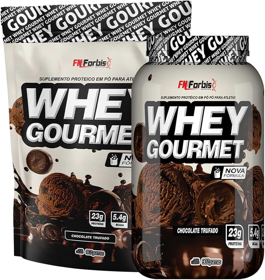 Kit Pote + Refil Whey Protein Gourmet - FN Forbis Nutrition (Chocolate Trufado)