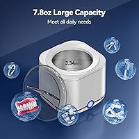 Vista 5 de Limpiador ultrasónico de retenedores, máquina limpiadora de retenedores de 48 kHz para dentaduras, protector bucal, brackets, protector nocturno