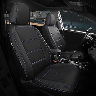 for Toyota Corolla Seat Covers L LE XLE, LE Eco Sedan 2014 2015 2016 2017 2018 2019, Custom Car Seat Covers, Leather Seat Covers for Cars, Waterproof Seat Cushion, Black Blue Full Set