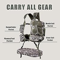 Vista 3 de UIIHUNT Chaleco de caza de pavos con asiento: Chaleco ligero para caza de pavos con cartuchera, accesorios ajustables para equipo de caza de pavos