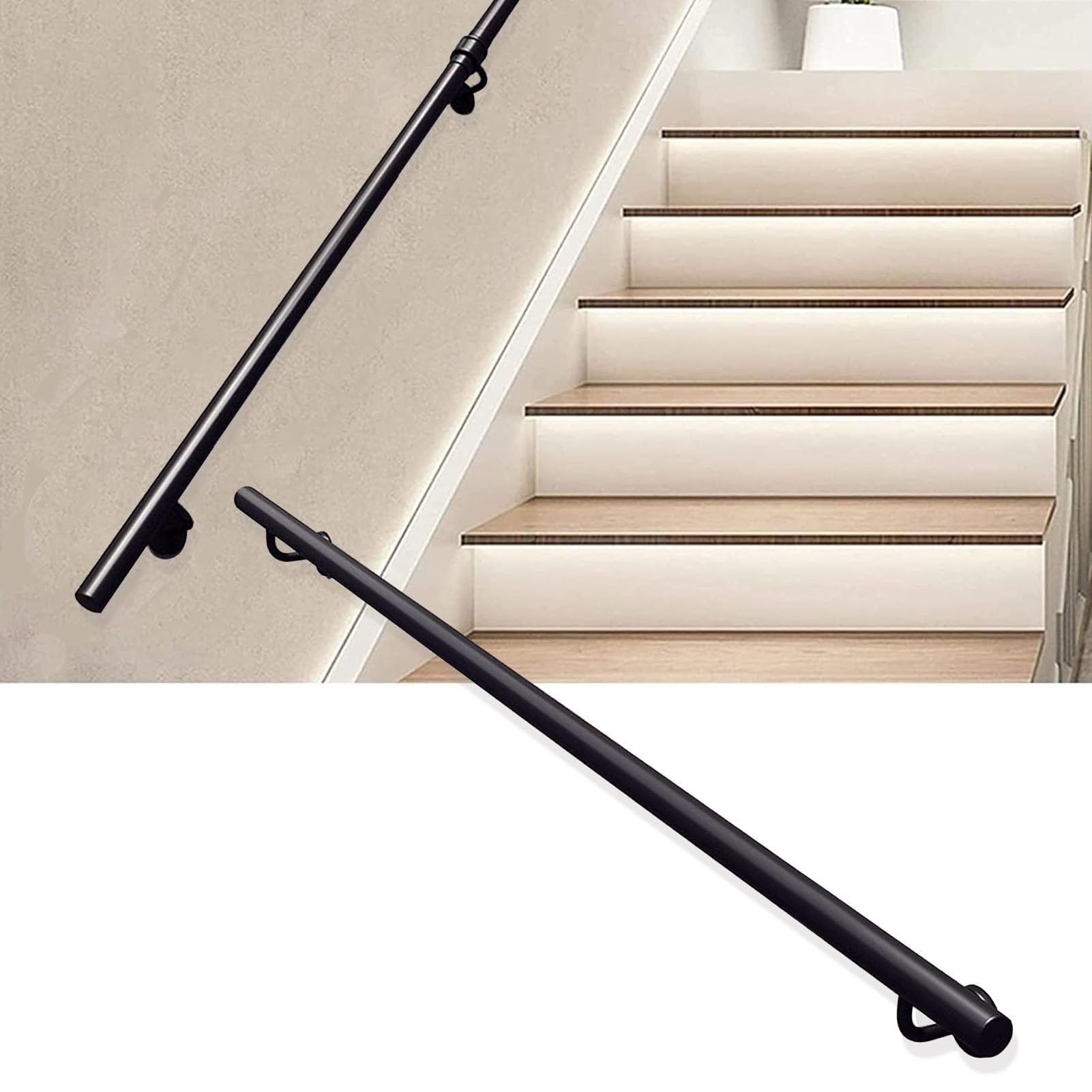 Rampe d'escalier en métal forgé de 3m à 5m pour sécuriser un escalier glissant
