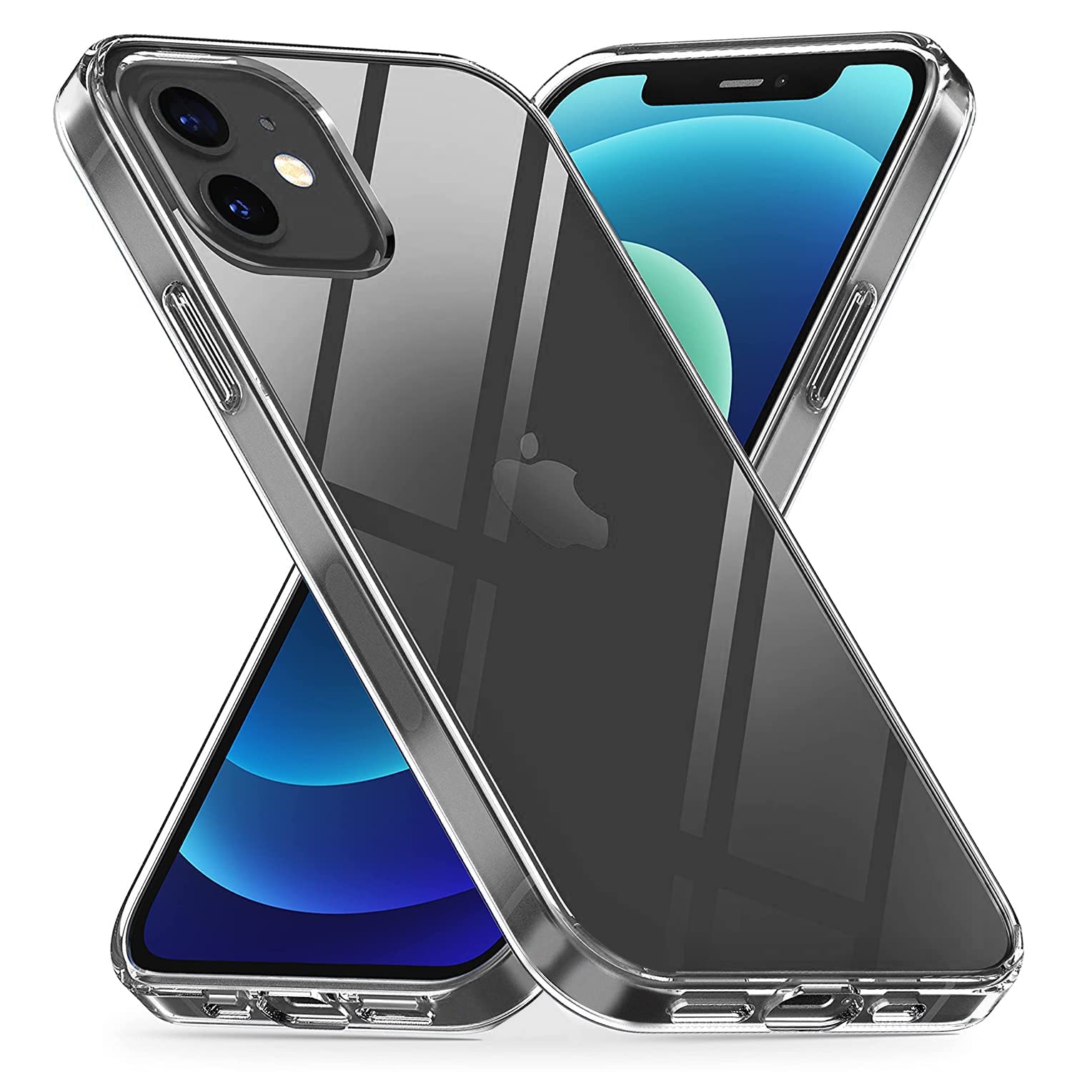 Prolet Case Cover Compatible with iPhone 12 Mini Case Cover Clear Transparent Shockproof Protective Phone Soft Silicone Slim Cover Compatible with iPhone 12 Mini (Transparent)