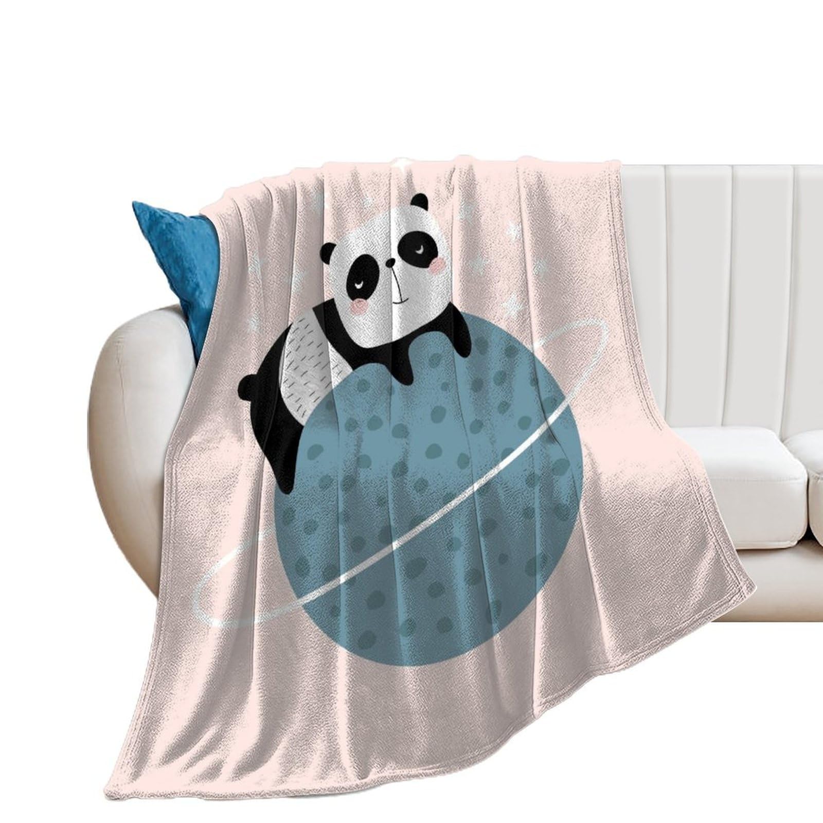 Couverture flanelle panda pour vos soirées télé cocooning