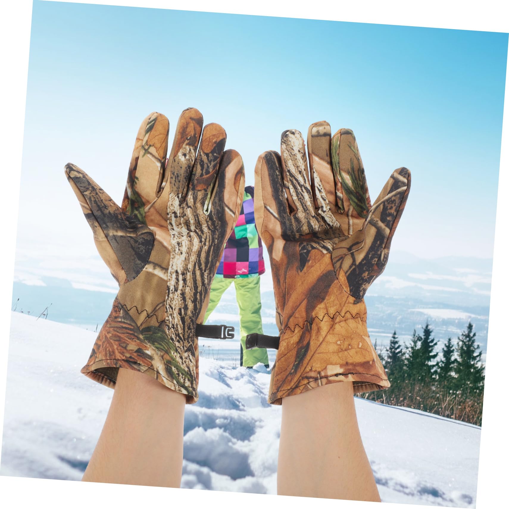 Toddmomy Guantes Impermeables de Lana cálido Guantes de Camuflaje de Guantes Exterior Campo Camo Guantes livianos Dedo Completo Guantes de Caza para Hombre Forro Polar