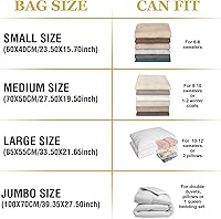 Vista 4 de Bolsas de almacenamiento al vacío, 10 bolsas medianas para ahorrar espacio, con bomba, bolsas con sellado al vacío para ropa, edredones, mantas