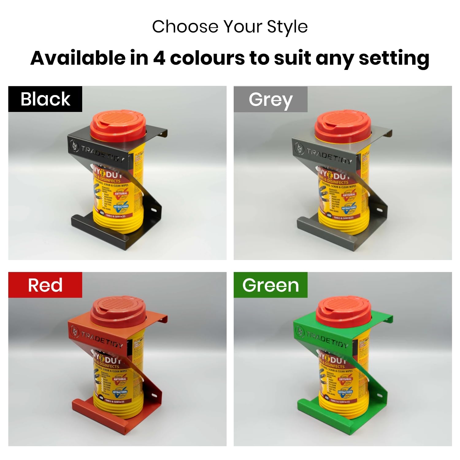 Tradetidy Soporte para toallitas grandes de almacenamiento – Ideal para furgonetas, garajes, talleres – de acero (rojo)