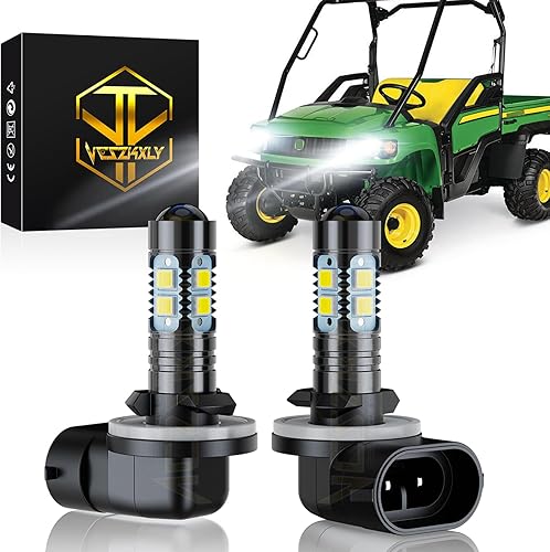 Compatible con faros delanteros JD Deere Gator HPX615E 815E 625i 825i 825E; focos AXE16948, bombillas antiniebla 886/894/896/881, 6000K blanco frío,