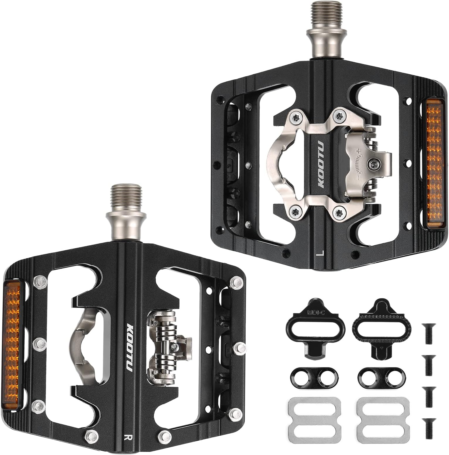 KOOTU 9/16" Bike Pedals,Flat Unicycles Bicycle Pedals, Non-Slip Aluminum Alloy Platform Cycling Pedals Sealed Bearing Pedals for MTB BMX Road Bike