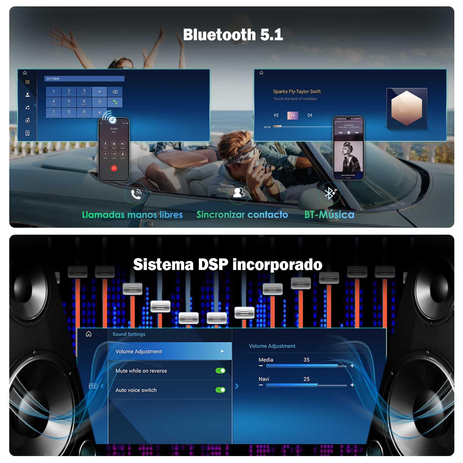 Erisin 12,3" Qualcomm 8GB+128GB Android 14 Radio Coche Bluetooth para BMW Serie 5 E60 E61 (2005-2008) Sistema CCC Estéreo GPS Navegador CarPlay Android Auto Dab+ WiFi 4G DSP Pantalla IPS USB Canbus