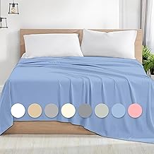 Rohi Microfibre Single Flat Sheet Sky Blue – Comfy Soft & Breathable Flat Bed Sheet – Anti Allergy & Durable Top Sheets for Hotels, Bedrooms & Guest Rooms Easy Care Layer Sheets (Sky Blue, 177x255cm)