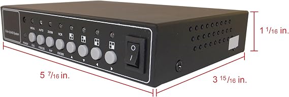Evertech 4 Channel Analog Color Quad Processor CCTV Security Camera System Video Splitter