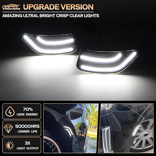Miniatura 2 de Luces LED de posición laterales blancas de repuesto para Chevy Tahoe Suburban GMC Yukon XL Denali Cadillac Escalade ESV 2021 2022 2023, luces