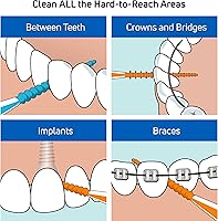 Vista 3 de TEPE Púas de hilo dental, palillos de dientes, palitos de hilo dental, EasyPicks M/L, azul, paquete de 36