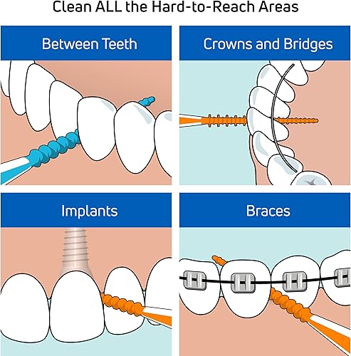 Miniatura 3 de TEPE Púas de hilo dental, palillos de dientes, palitos de hilo dental, EasyPicks M/L, azul, paquete de 36