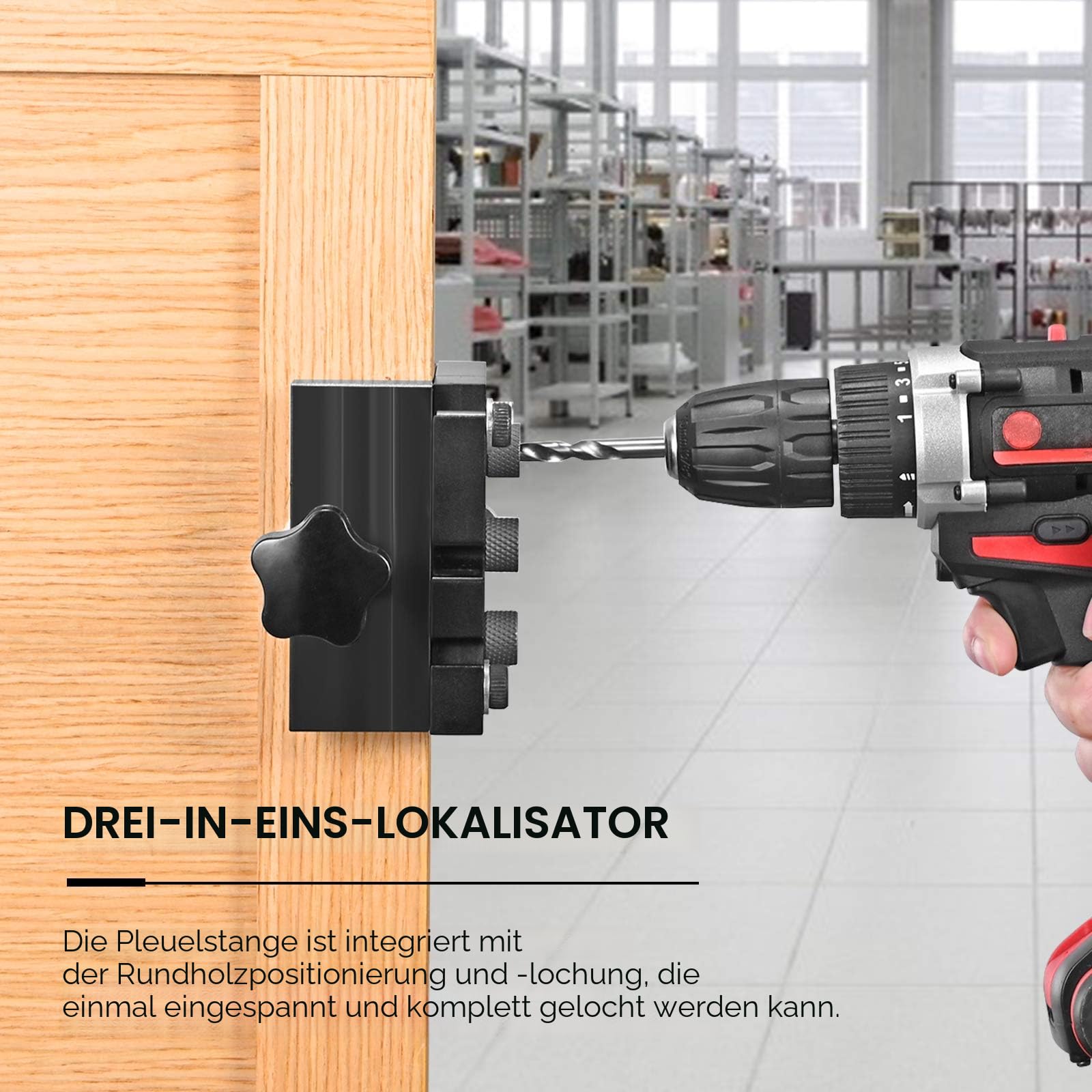 6/8/10mm Bohrschablone Praktische Dübelhilfe Auf Holz zentriert Doweling Dübel Jig Kit Taschenloch Jig Kit für Holzbearbeitung Schreiner Flächenverbindungen und exakt Dübellöcher.