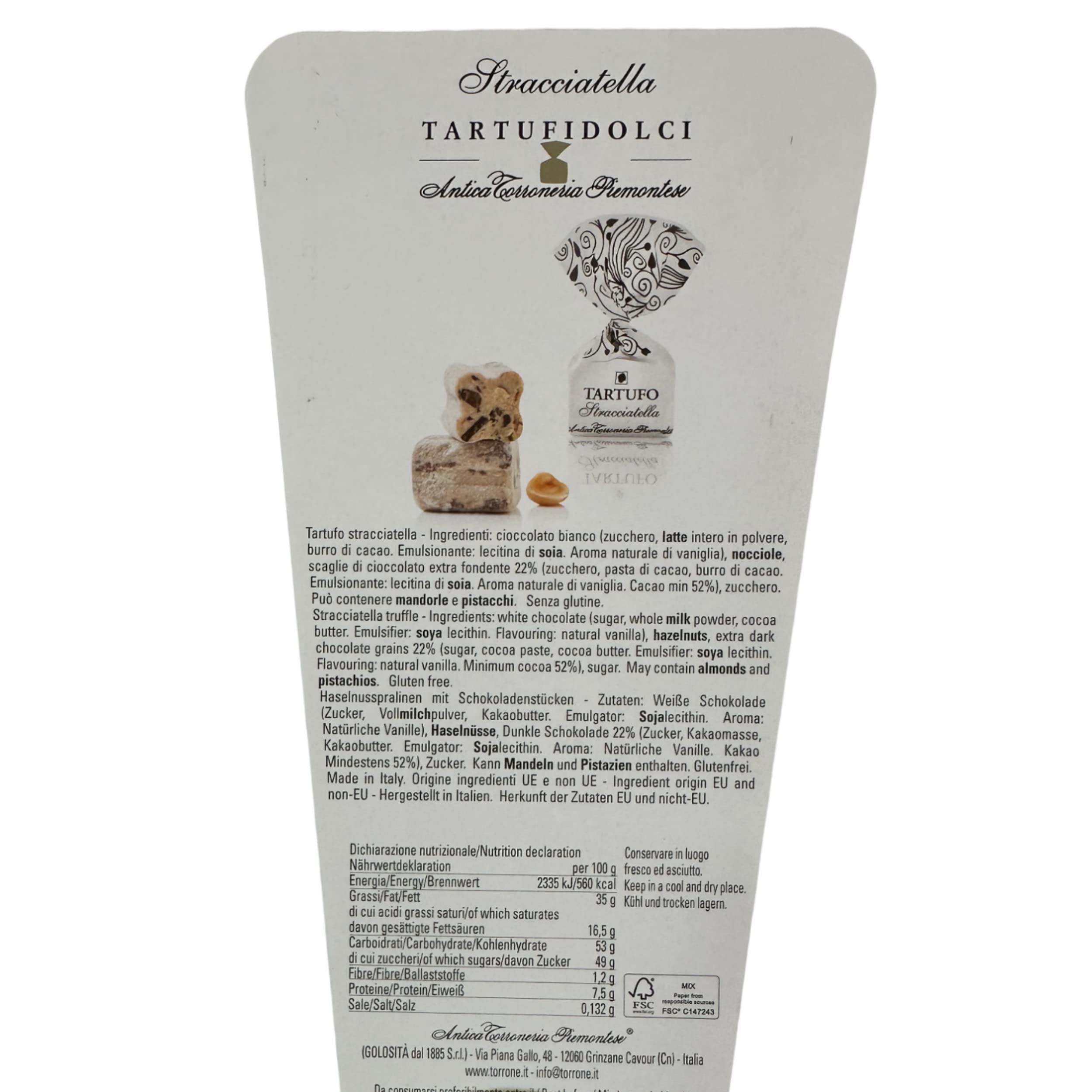 Antica Torroneria Piemontese - Italienische Tartufi dolci alla stracciatella, Kaukau Edition, 1kg Beutel, Schokoladentrüffel mit Piemont-Haselnüssen