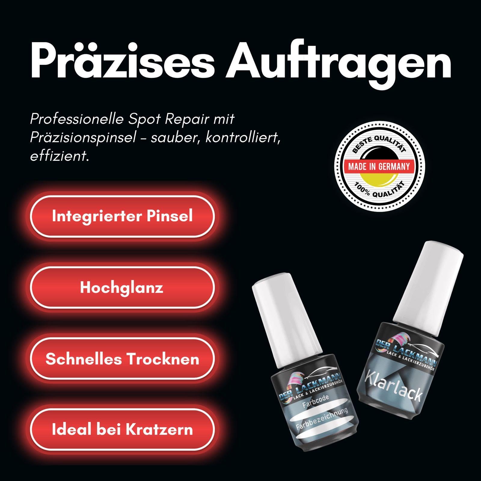 Der Lackmann Lack & Lackierzubehör Lackstift-Set für Ford FM6EWHA Magnetic Grau Met.+ Klarlack 20ml Pinsel