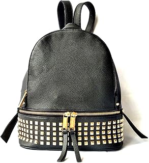 Zaino di Pelle delle Donne Rivetto di Moda Zaini in Pelle Bovina Tempo libero Sport Impermeabile Zainetto Daypacks Borse a Tracolla per Ragazza, Black (Black …)