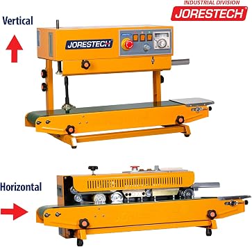 JORESTECH Industrial Continuous Band Sealer for Plastic & Laminated Bags Horizontal/Vertical CBS-630