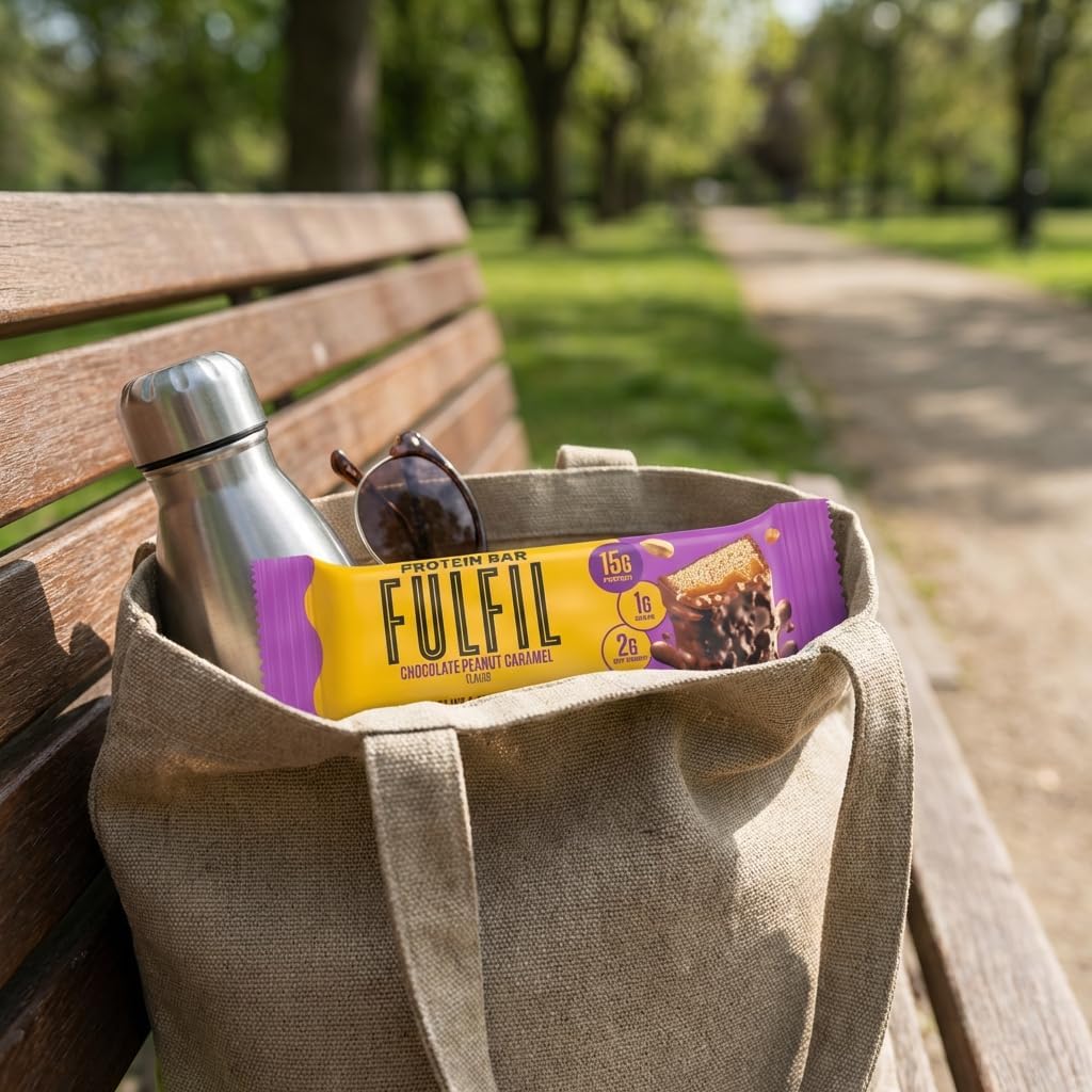 Fulfil Protein Bar Variety Pack (15 Count) – Chocolate Hazelnut, Chocolate Salted Caramel & Chocolate Peanut Butter – High Protein Snack Bars for On-the-Go Energy, Workout Recovery & Healthy Snacking