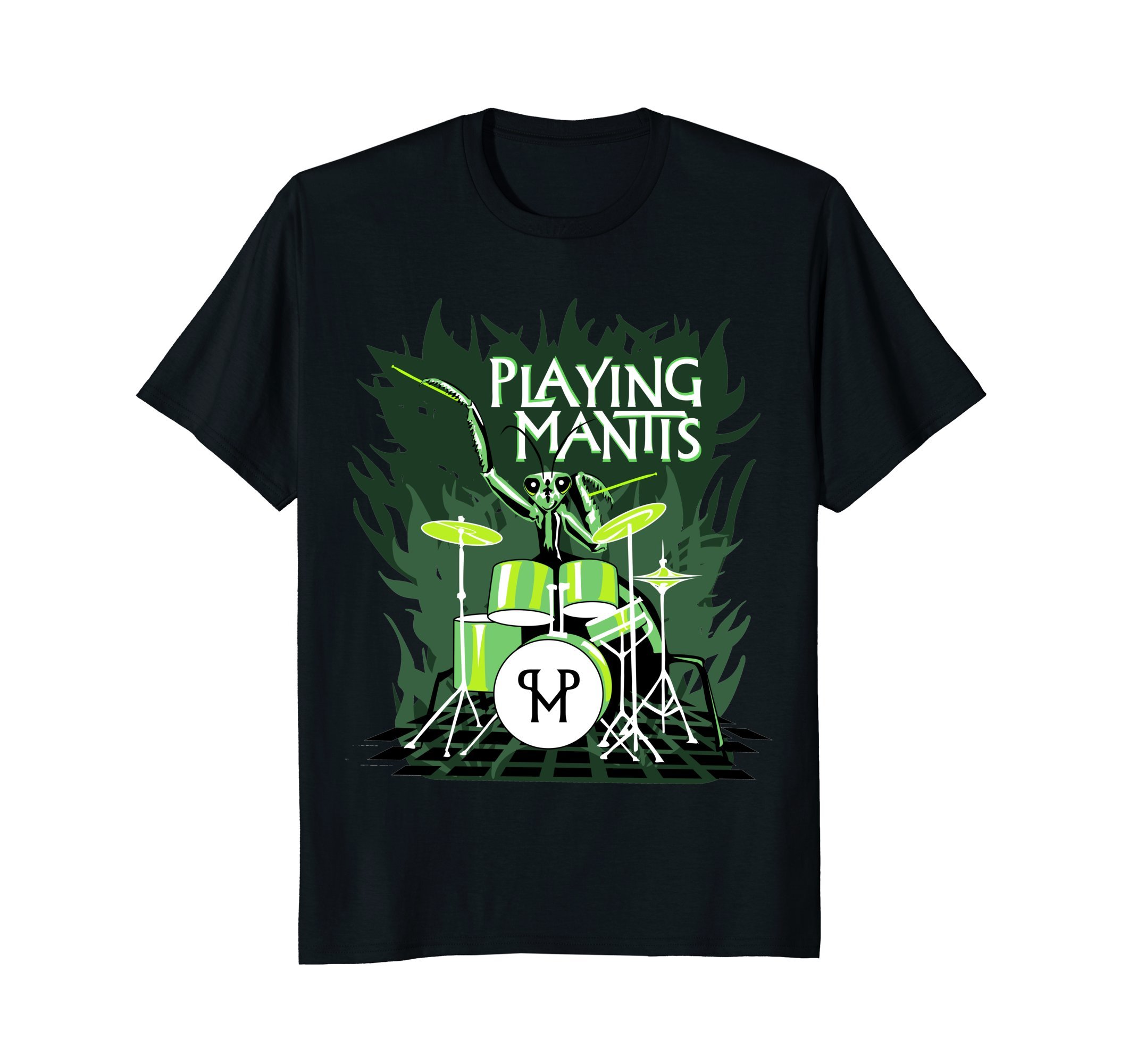 Playing Mantis - Punny Mantis playing drums T-Shirt