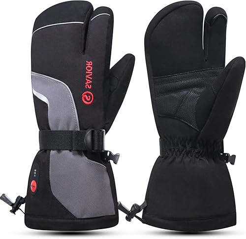 Miniatura 7 de SAVIOR HEAT Guantes de esquí con calefacción, batería recargable eléctrica, para hombres, mujeres, niños, invierno, snowboard, motocicleta,