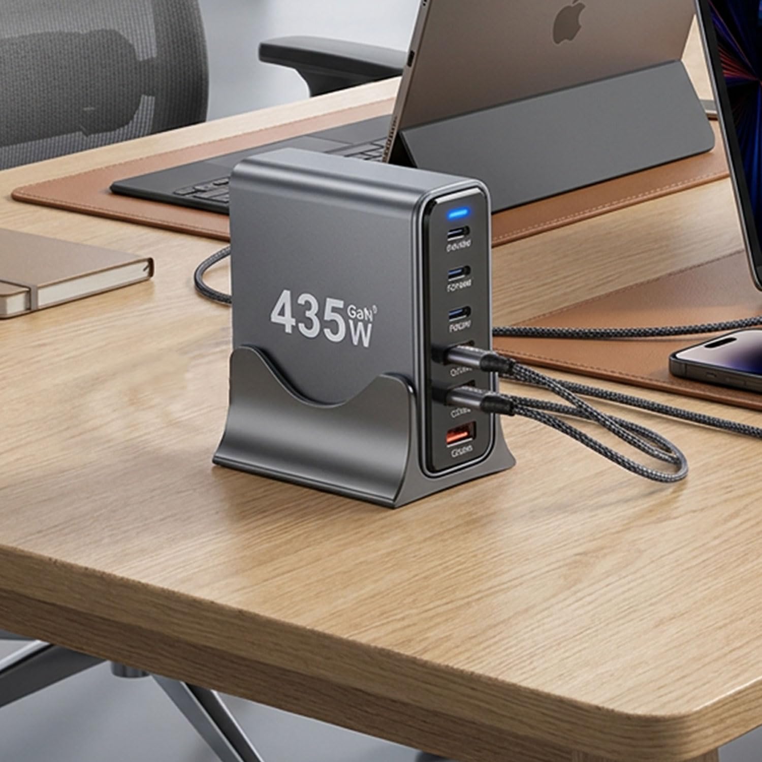 keepdrum YMX435 - Stazione di ricarica rapida USB, 6 porte, 435 Watt
