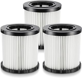 DCV581H DCV580H Vacuum Filter for DEWALT 20V Cordless Shop Vac Cleaner | DCV581 DCV580 Filter for DEWALT Battery 2 Gallon Cordless and Corded Portable Wet Dry Vacuum Cleaner, Washable, 3 Pack