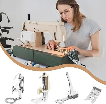 6 Pcs Sewing Free Motion Foot Set, Metal Quilting Walking Foot