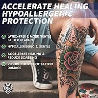 Vista 5 de BFONS Vendajes impermeables para cuidado posterior del tatuaje, 2 pulgadas x 16 yardas, cinta para cubrir tatuajes, suministros de tatuaje, vendaje