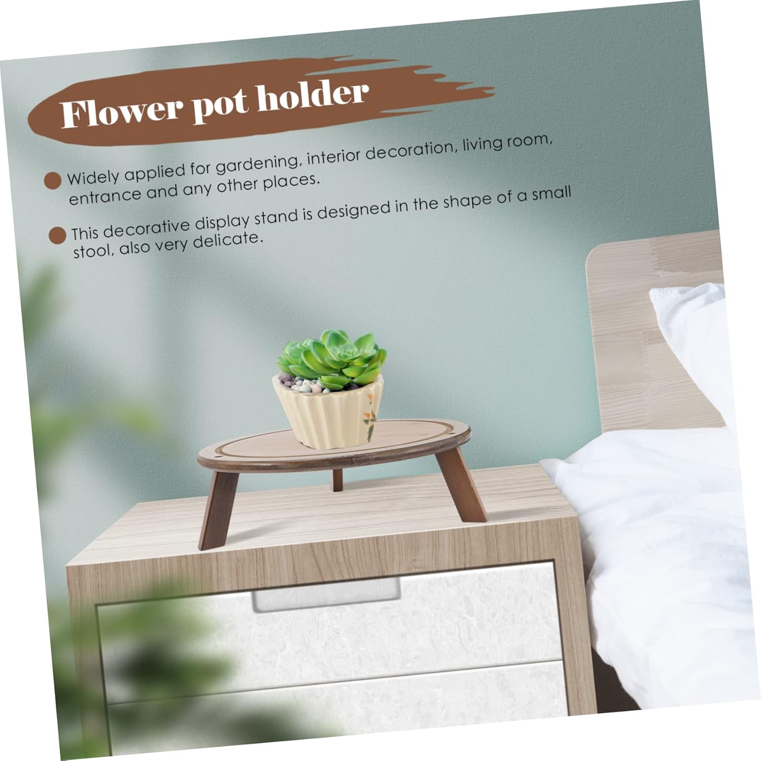 Hanging Plant Stand Bamboo Plant Pot Stand for Indoor Decorative for Home