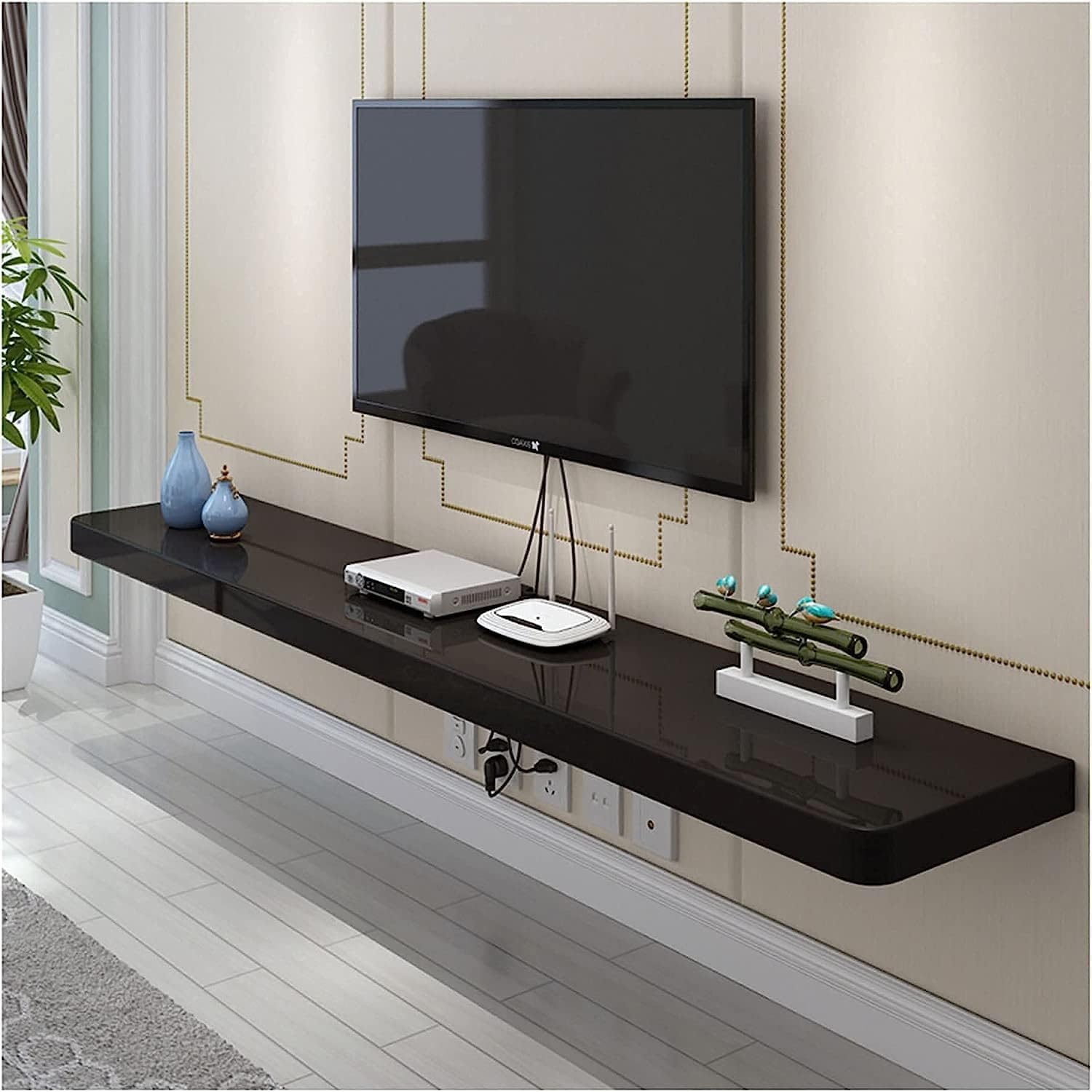 Gabinete de Soporte de TV Unidades de Pared de TV para Sala de Estar Consola de Medios Soporte de TV Flotante Mueble de TV montado en la Pared para Sala de Estar Sala de Entretenimiento Ofic