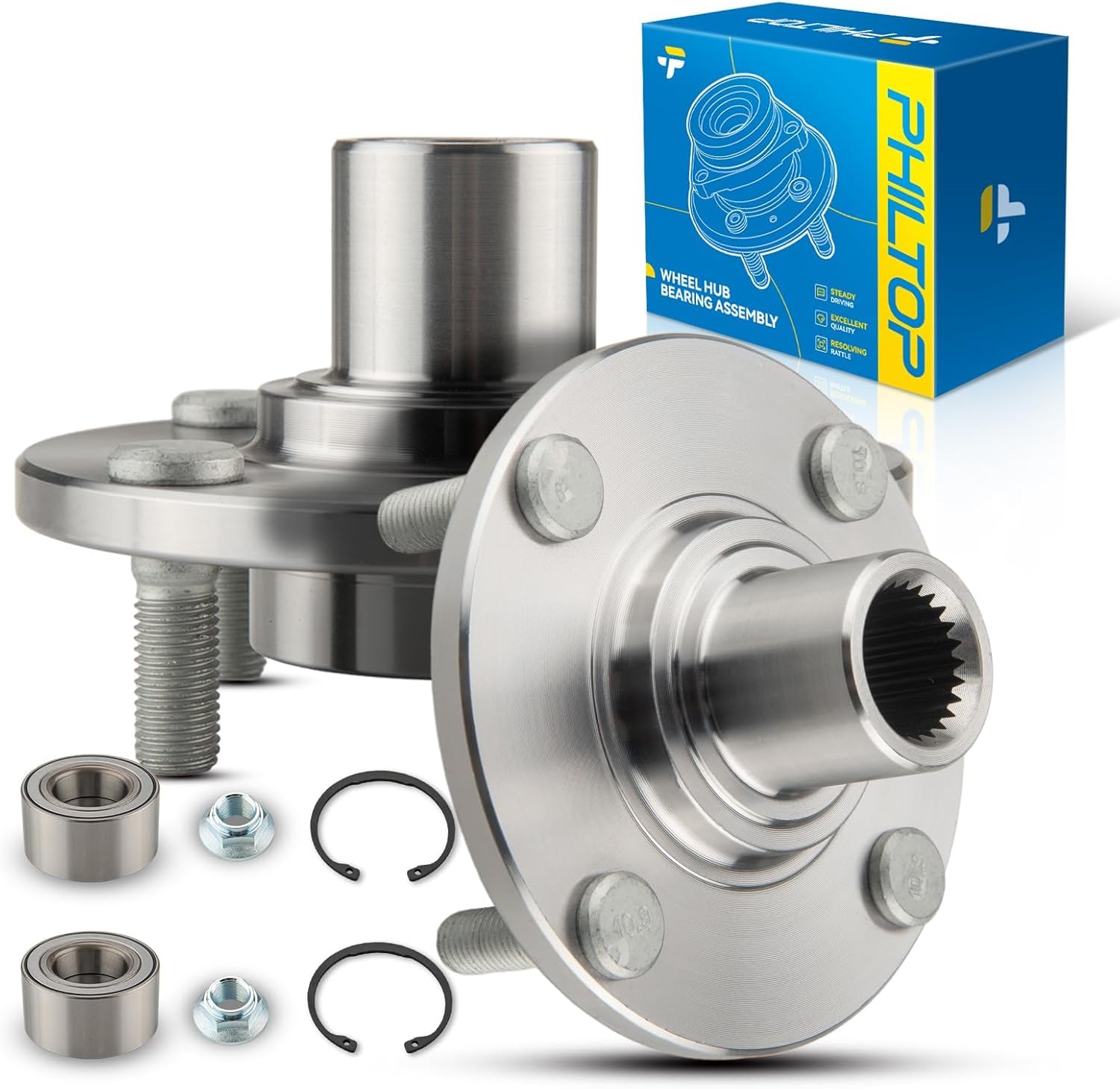 PHILTOP Front Wheel Hub Bearing for 2000-2011 Focus, 518510 Hub Assembly