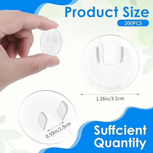 Miniatura 2 de Juego de 200 tapas de enchufes a prueba de granel, para enchufes eléctricos, enchufe fácil de instalar, resistente, seguro, kit de prueba para