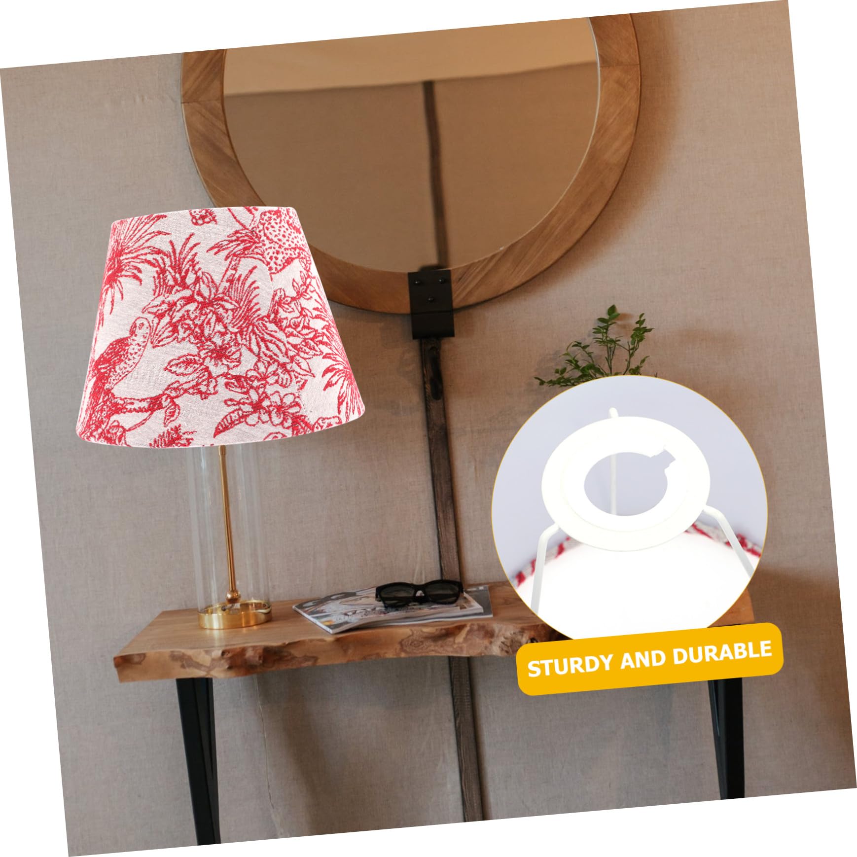 Kleiner Lampenschirm aus Gewebe für Tisch und Stehlampe Rot