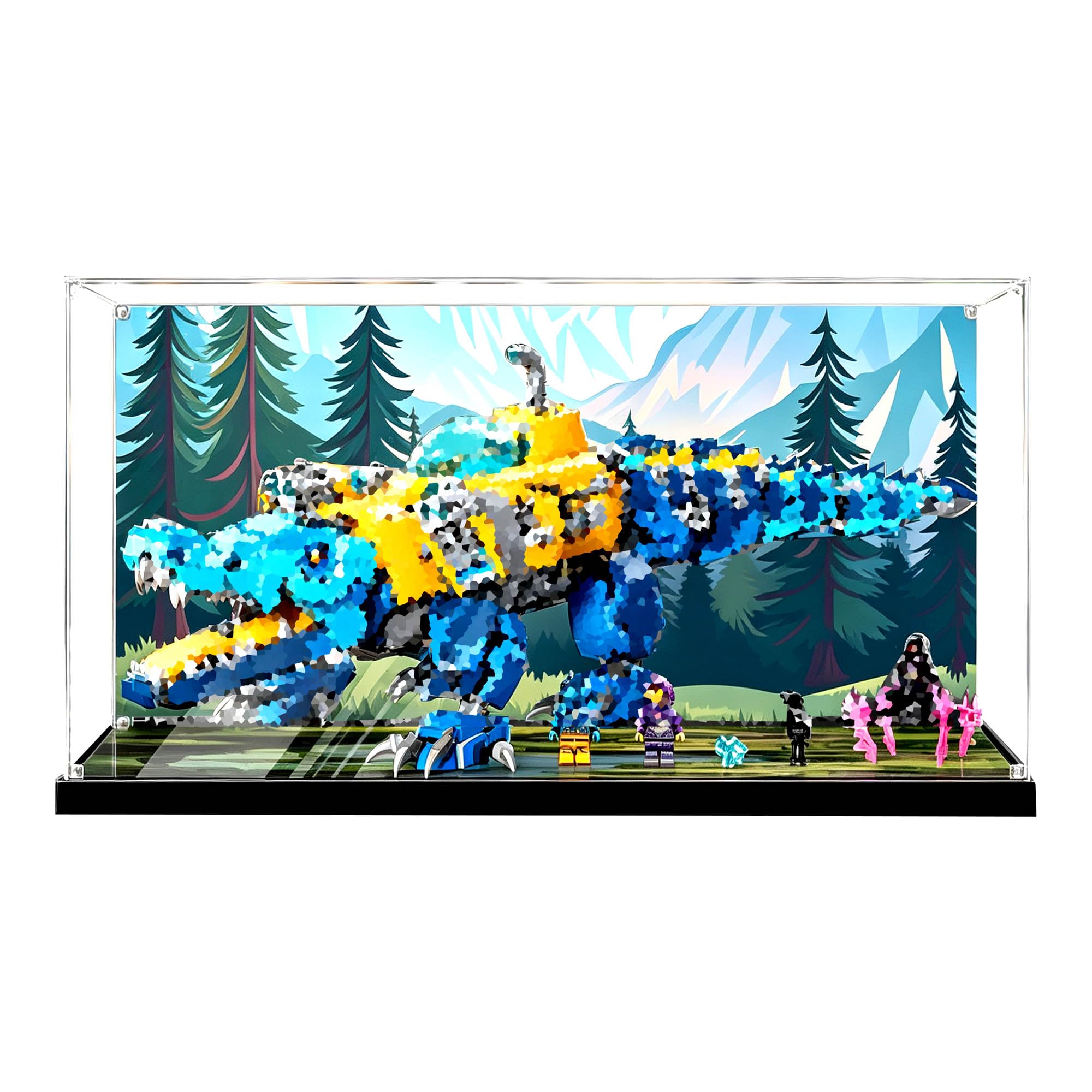 Dustproof Clear Showcase, Fits for Le-go 71512 Submarine Sets (Background B)