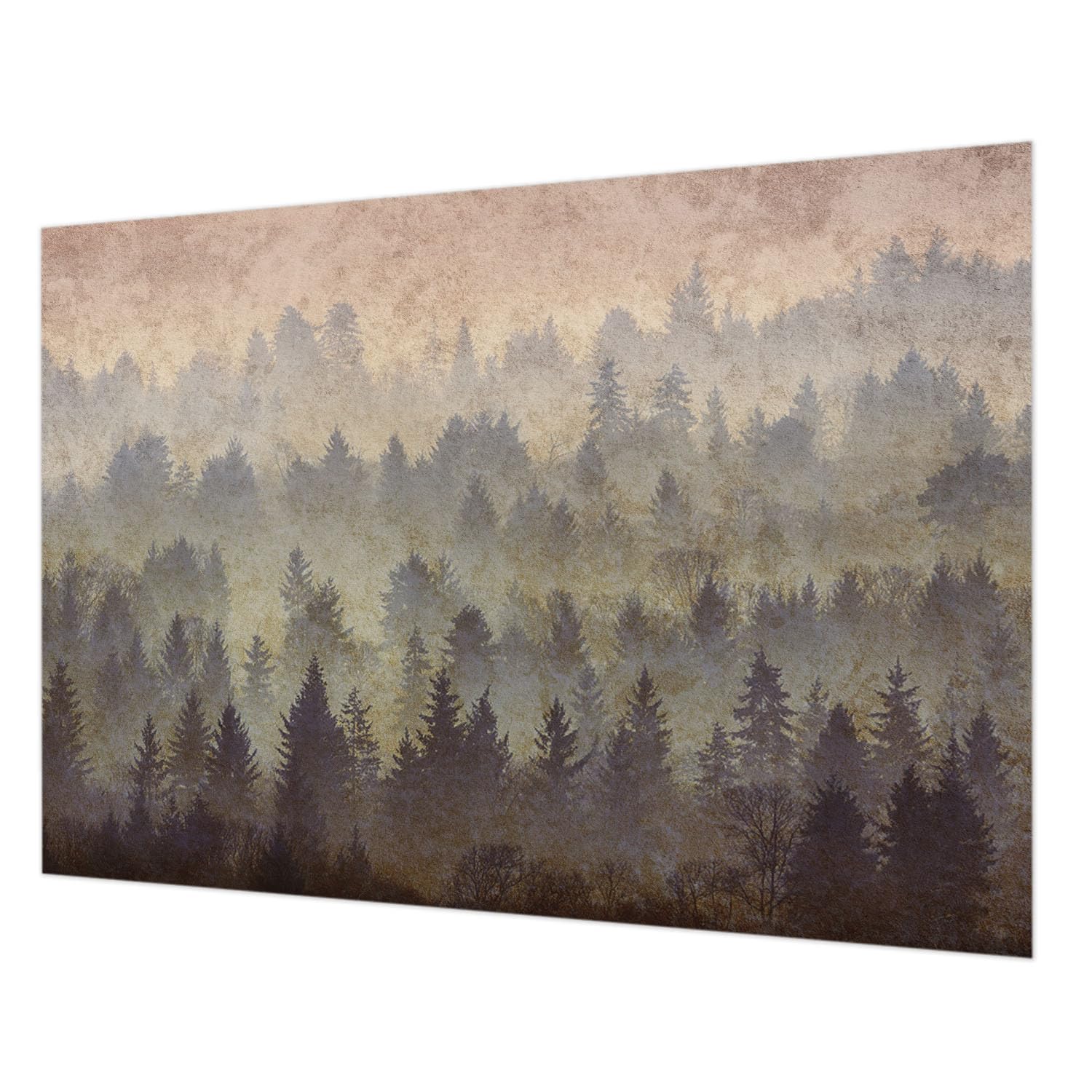 Tapisserie intissée avec impression de haute qualité motif brouillard forestier
