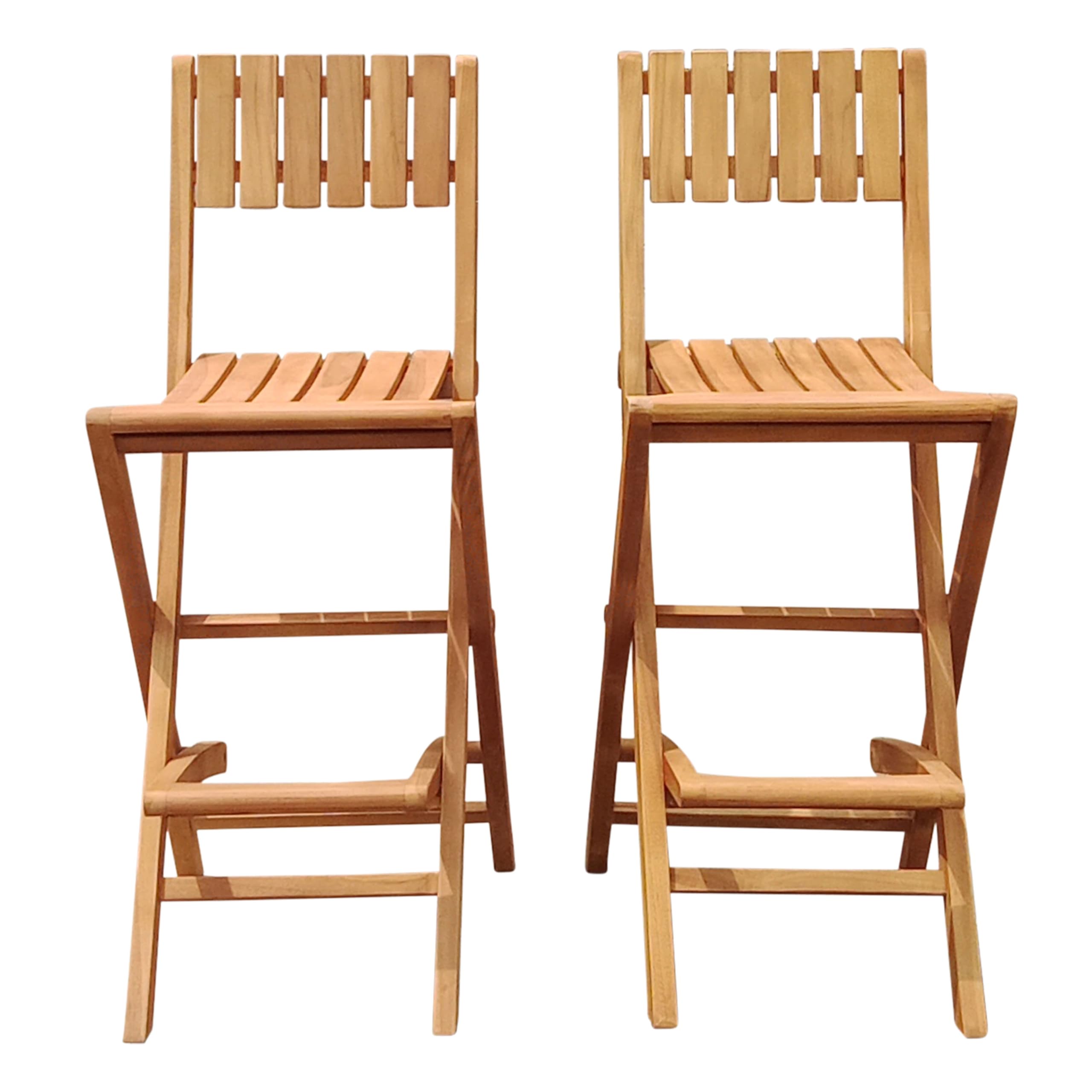 AXI Bruno Ensemble De Tabourets De Bar Pliables en Bois De Teck, 2 Pièces | 2 Chaises De Bar pour L'Extérieur/Le Jardin – Capacité De Charge Maximale De 100 Kg