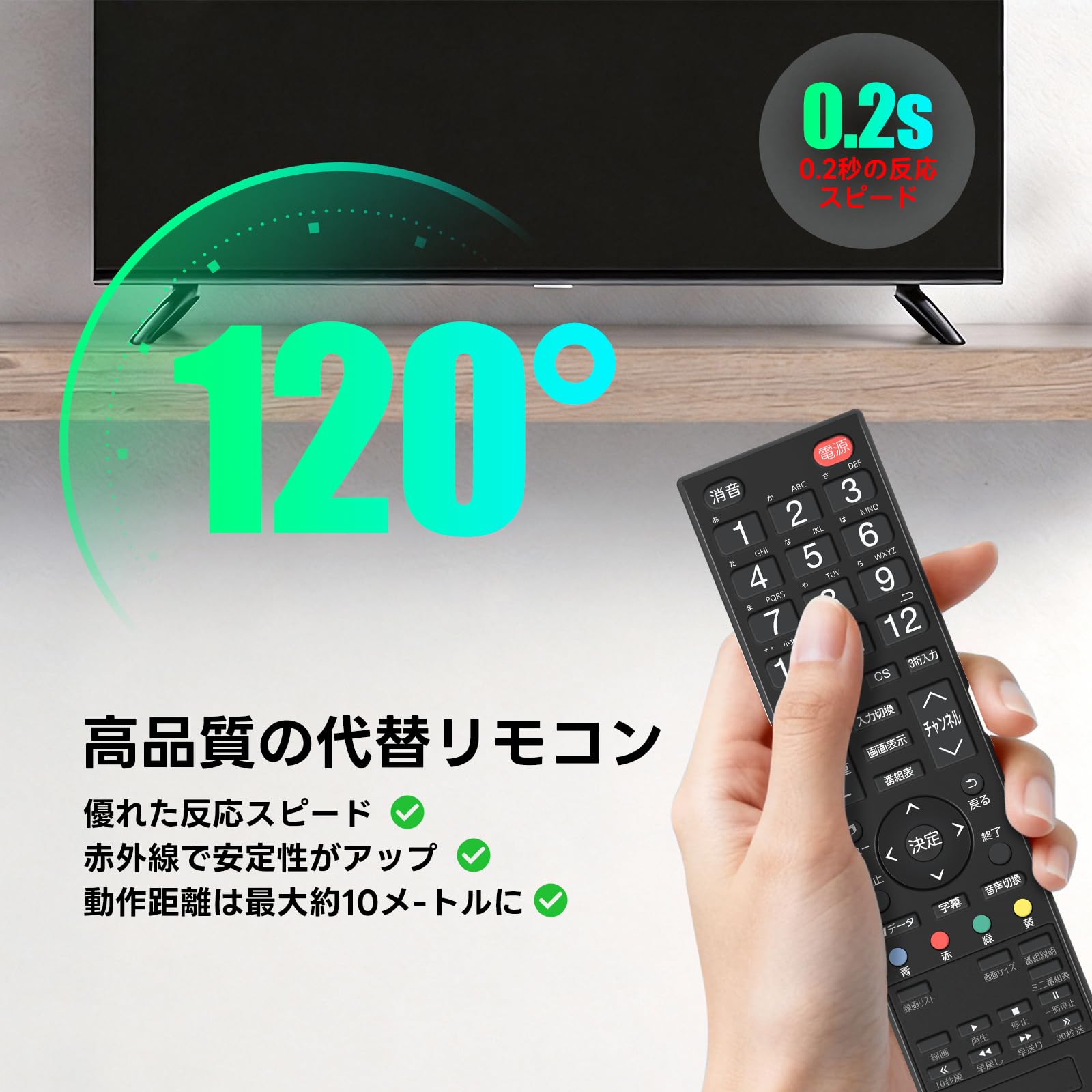 Amazon | テレビリモコン QRS-RC01 山善テレビ用リモコン QRS-60U4K