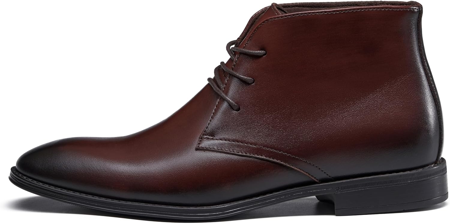 Holy dove Men's Lightweight Dress Boots Leather Ankle Oxford Boot - Image 7