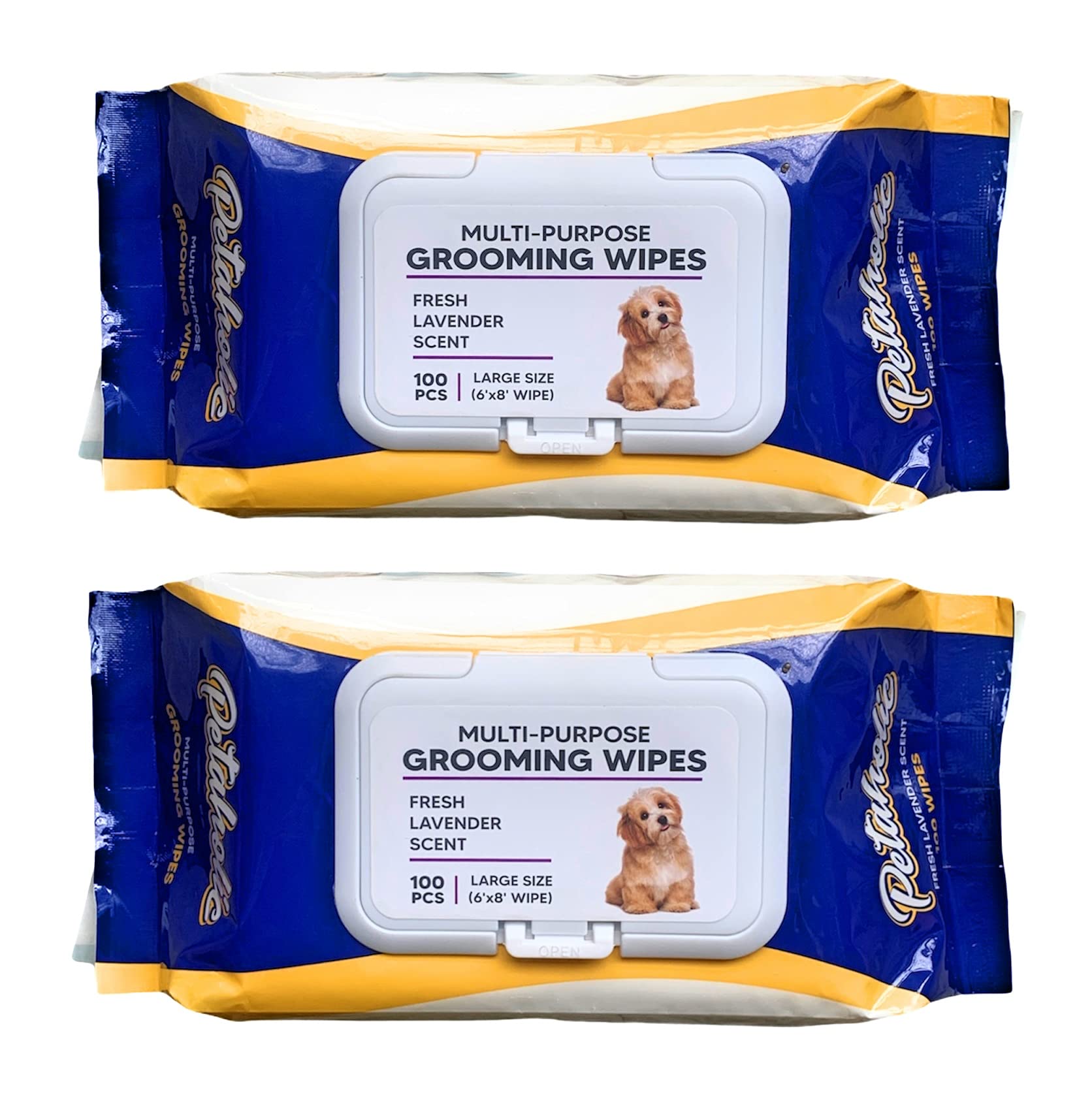 Petaholic Wet Pet Wipes for Dogs, Puppies & Pets with Fresh Lavender Scent 6"x 8" - Pack of 100 Wipes (Pack of 2) (B099RYVGHN) Amazon Price History, Amazon Price Tracker