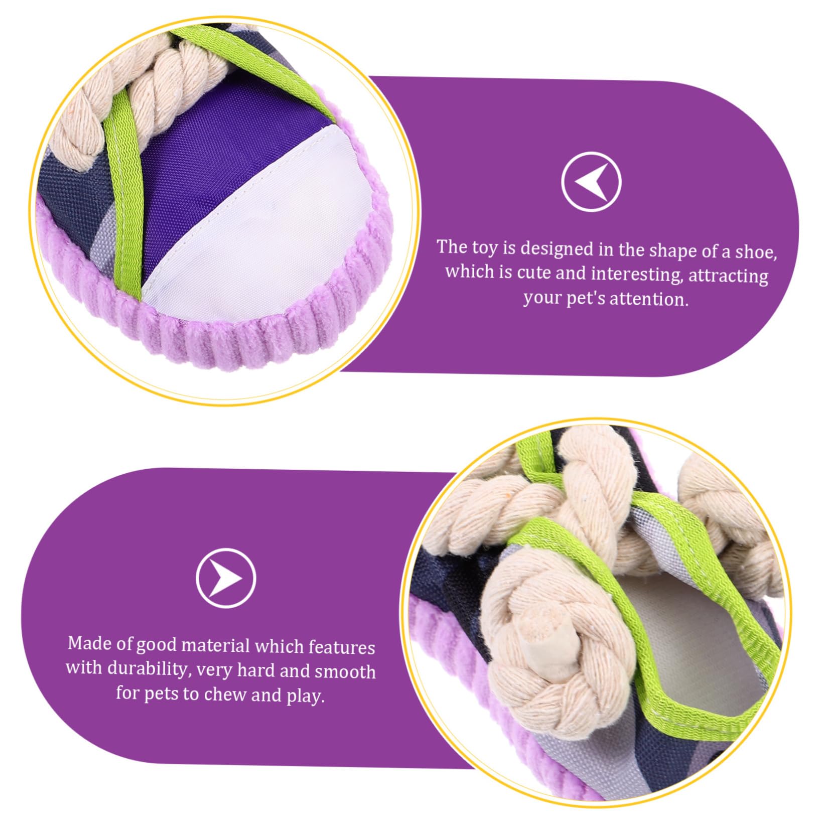 Mipcase Giocattolo da Masticare Squeak per Cani a Forma di Scarpa, Corda di Cotone e Tela per Cuccioli e Cani Medi e Grandi