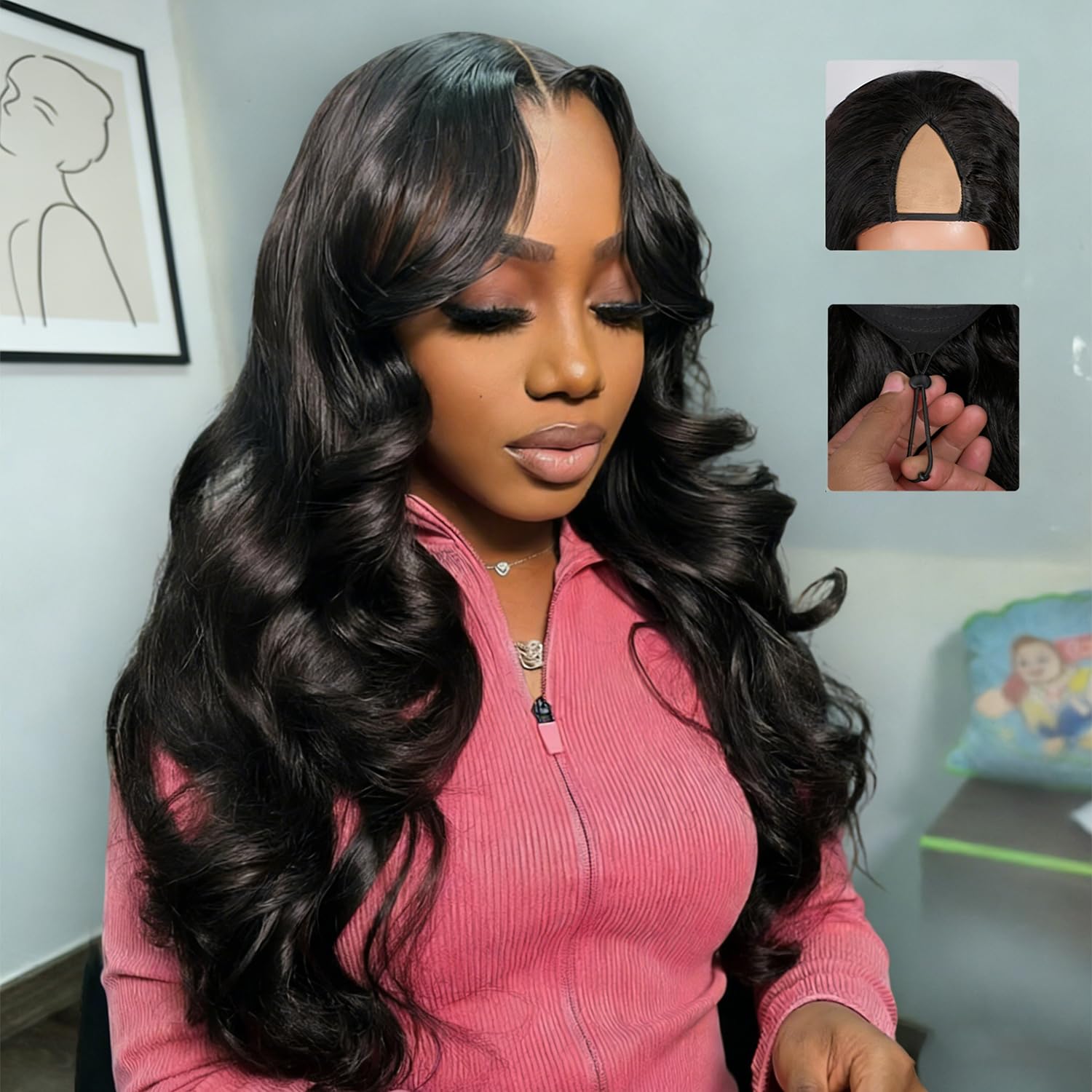 Photo 1 of Omeself V Part Human Hair Wig 18 Inch
