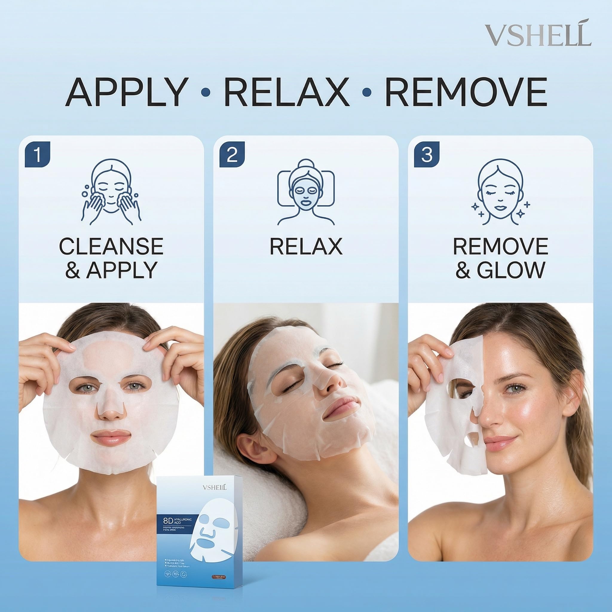 パック・フェイスマスク V3HARISET Amazon.com : VSHELL Hyaluronic Acid Face Sheet Mask – Hydrating