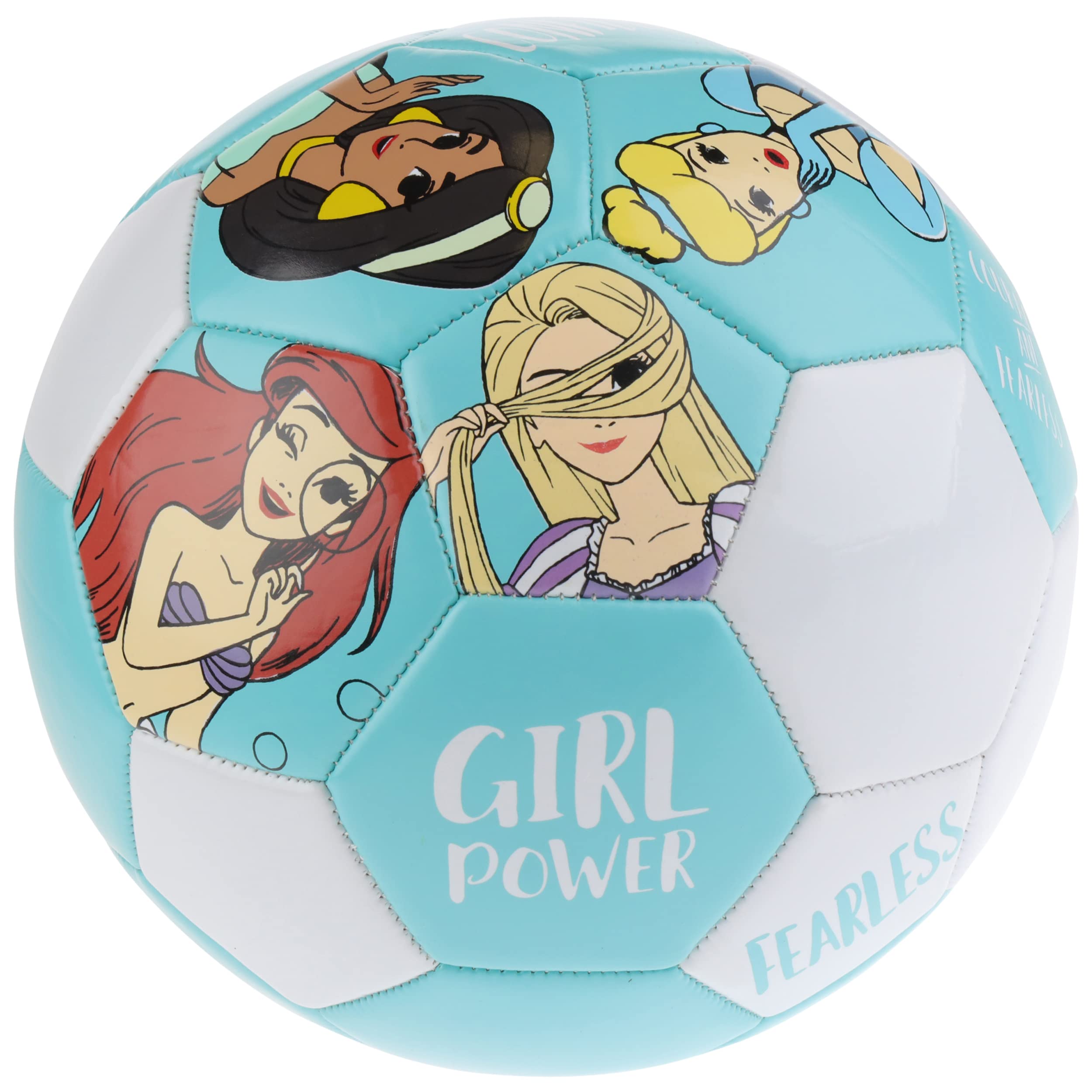 Capelli Sport Disney Princess Soccer Ball, Girl Power Youth Kids Futbol, Teal, Size 5