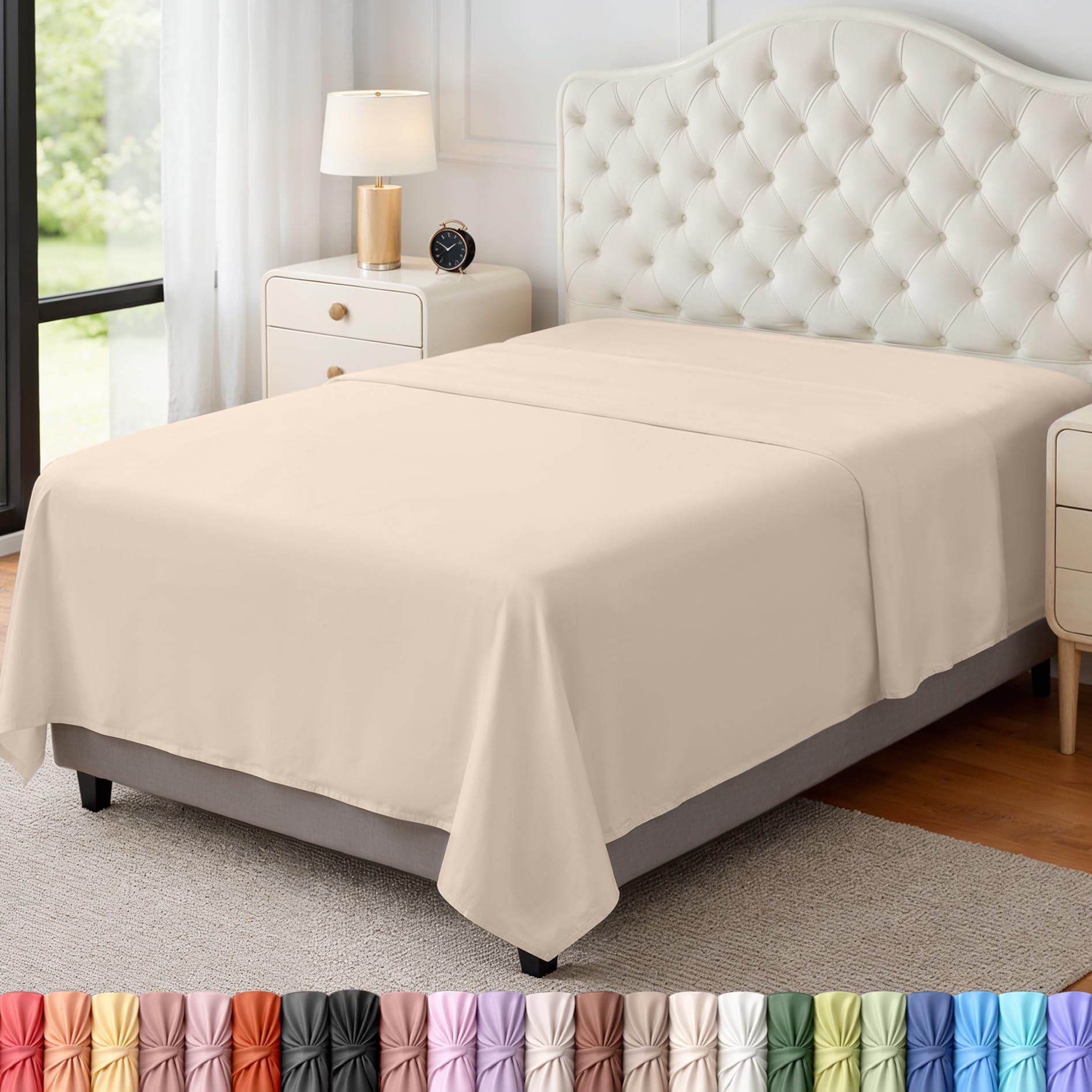 flat sheet only, ultra soft & breathable hotel sheets
